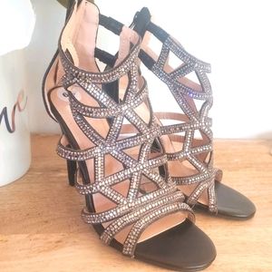 Report Evening Black Sandals Size 6 1/2